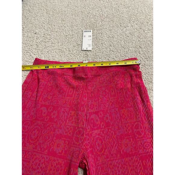 NWT Urban Outfitters Womens Small Barbie Y2K Alia Plisse Flare Pants Pink New - Picture 4 of 13